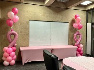 balloons for Breast Cancer Awareness month