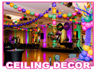 balloon ceiling decoration from affairs afloat balloons, fort worth